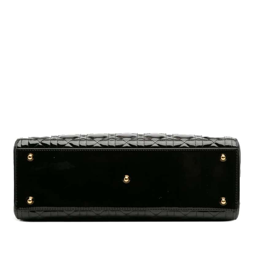 Dior Large Patent Cannage Lady Dior Black Leather Good condition - Inside View