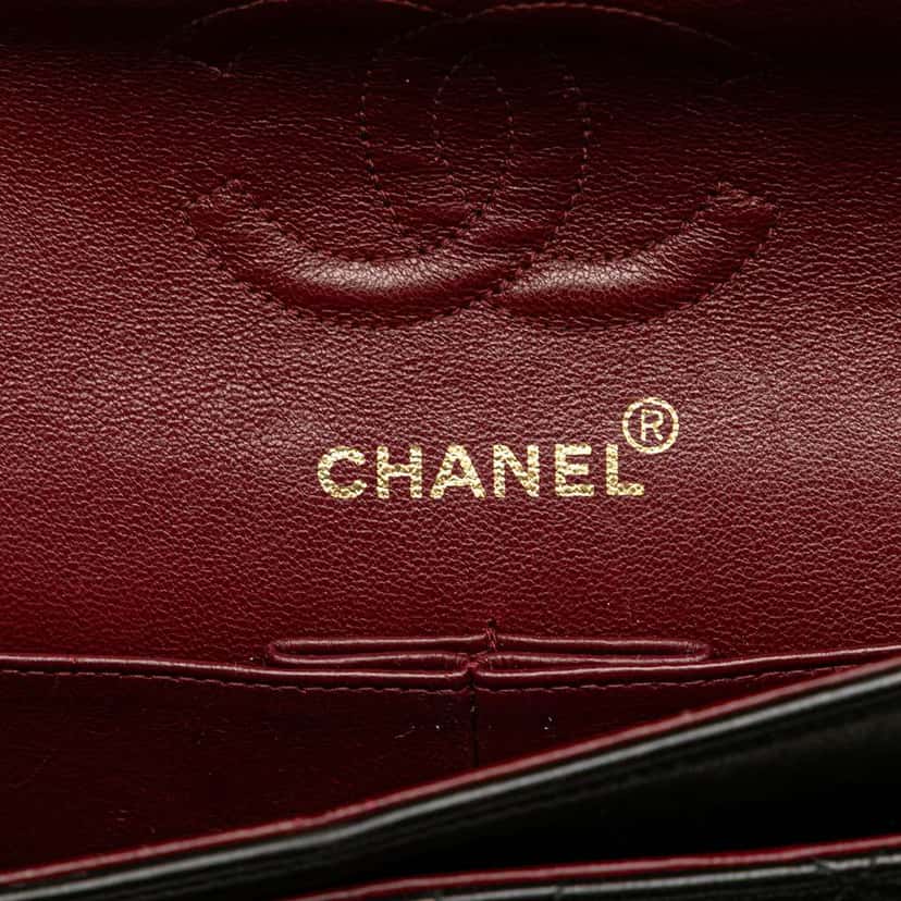 Chanel Small Classic Lambskin Double Flap Black Leather Good condition - Box View