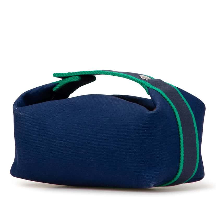 Hermès Small Canvas Bride A Brac Case Blue Canvas Good condition - Back View