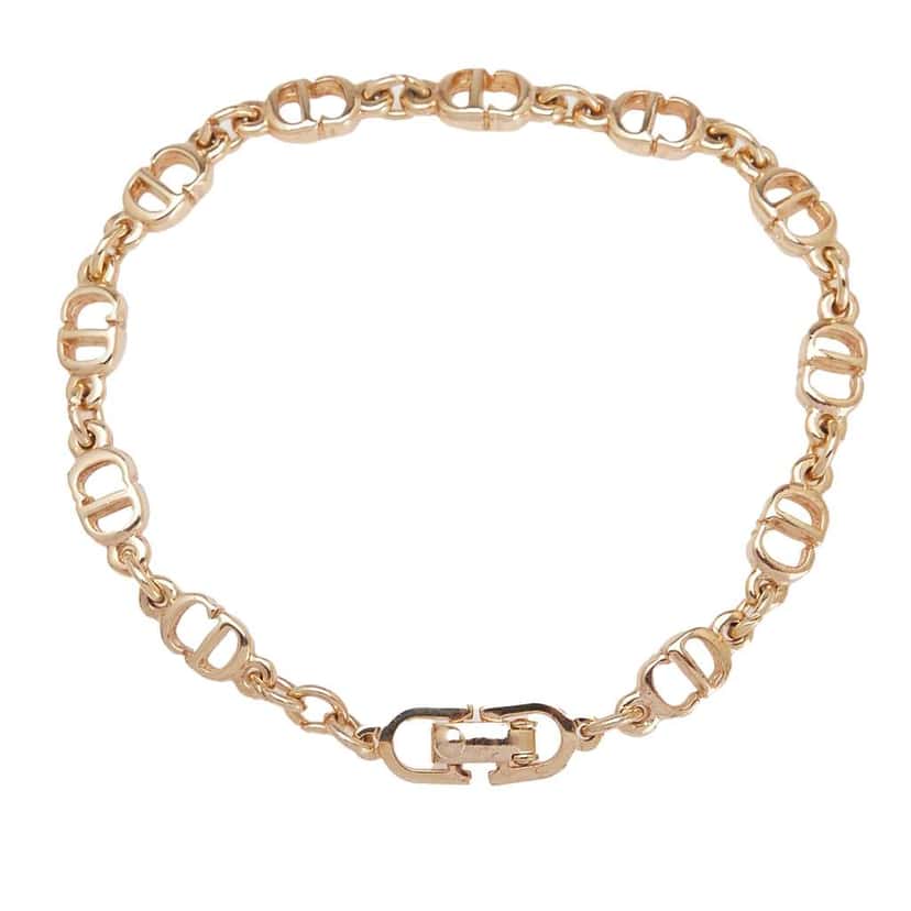Dior Gold Plated CD Logo Chain Bracelet Gold Metal Good condition - Inside View