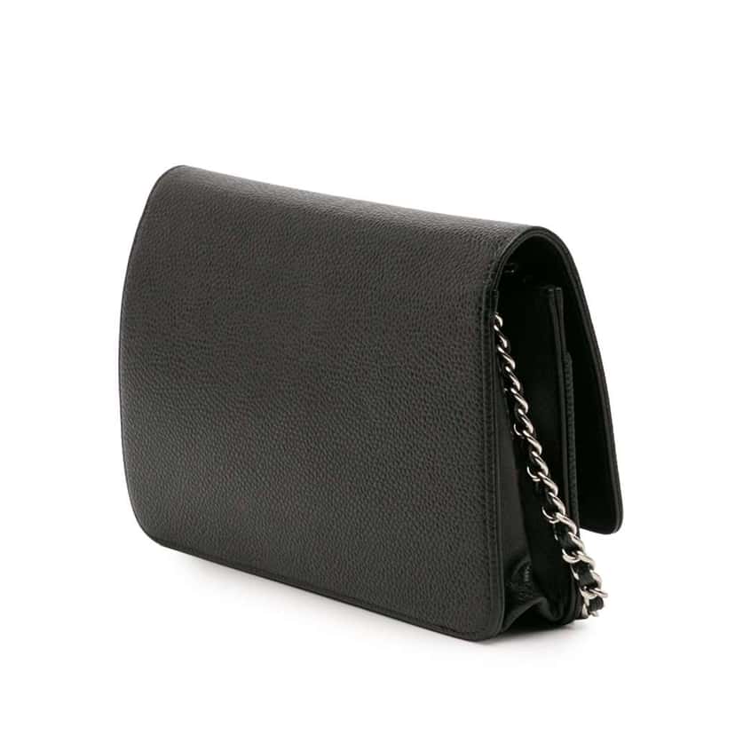 Chanel CC Caviar Wallet On Chain Black Leather Good condition - Back View