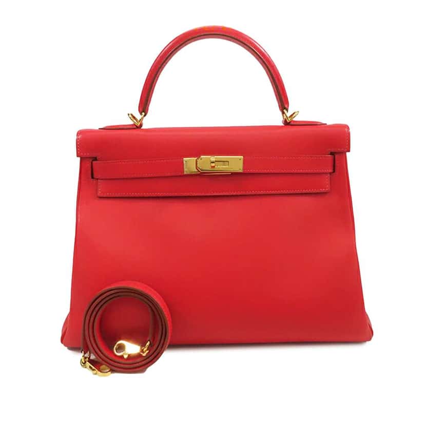 Hermès Gulliver Kelly II Retourne 32 Red Leather Good condition - Front View