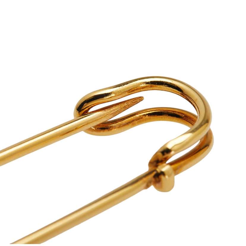Hermès Gold Plated Clou de Selle Safety Pin Brooch Gold Metal Good condition - Inside View