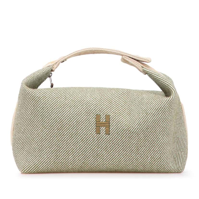 Hermès Large Wool Bride A Brac H Natte Case Green Wool Good condition - Front View