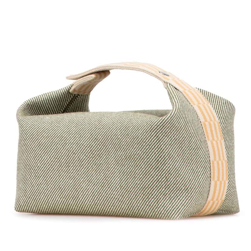 Hermès Large Wool Bride A Brac H Natte Case Green Wool Good condition - Back View