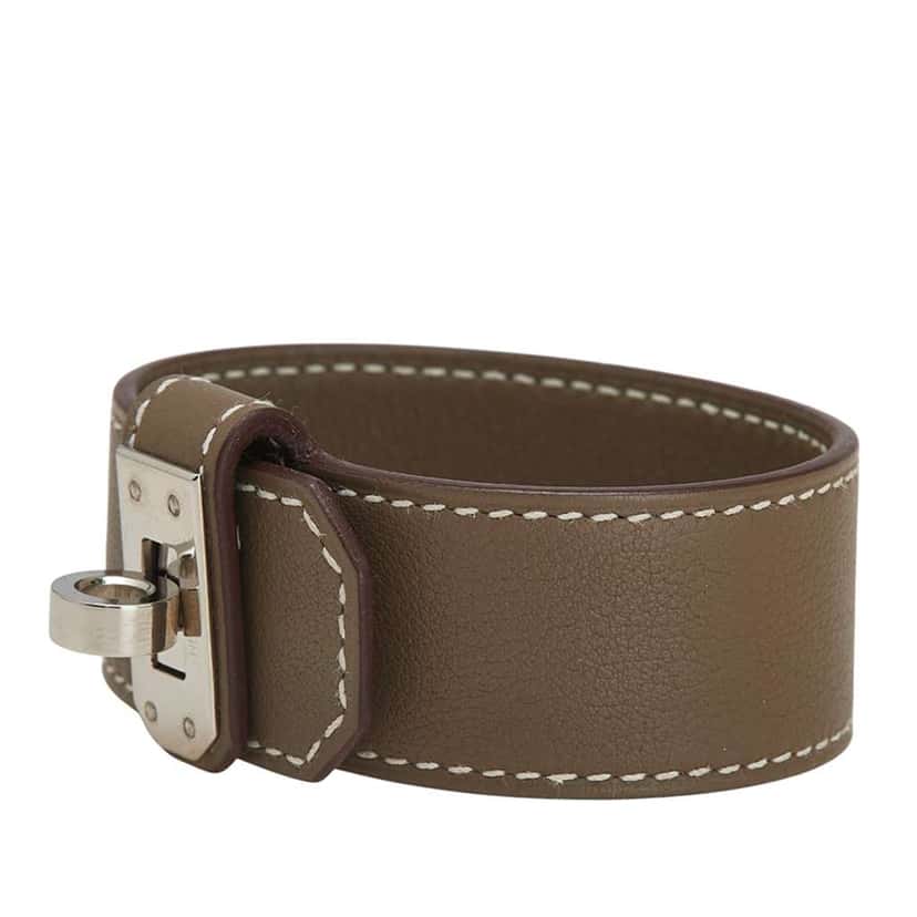 Hermès Small Chevre Chamkila Kelly Twist Bracelet Brown Leather Good condition - Back View