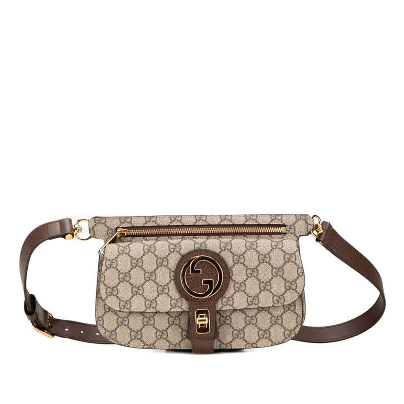 Gucci GG Supreme Blondie Belt Bag Brown Canvas Good condition - Front View
