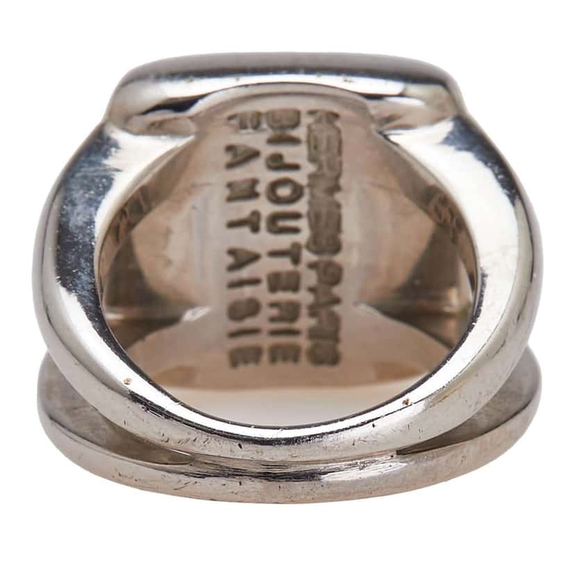 Hermès Silver Plated Bijouterie Fantaisie Corozo Ring Silver Metal Good condition - Inside View
