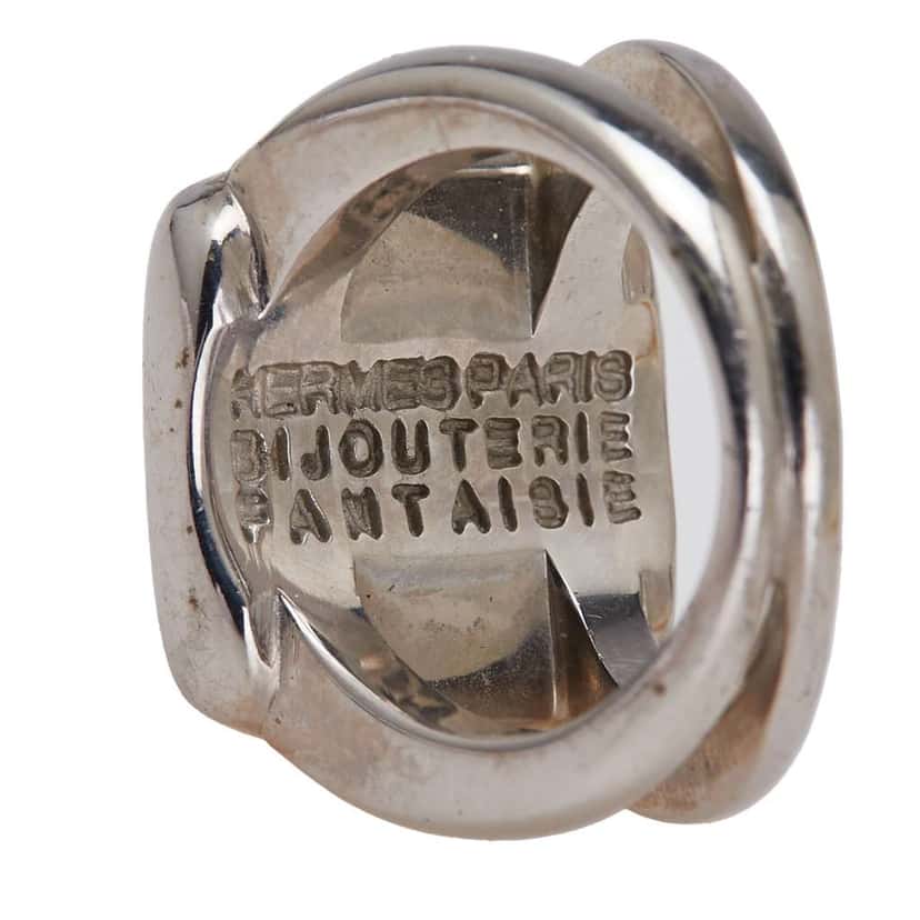 Hermès Silver Plated Bijouterie Fantaisie Corozo Ring Silver Metal Good condition - Model View