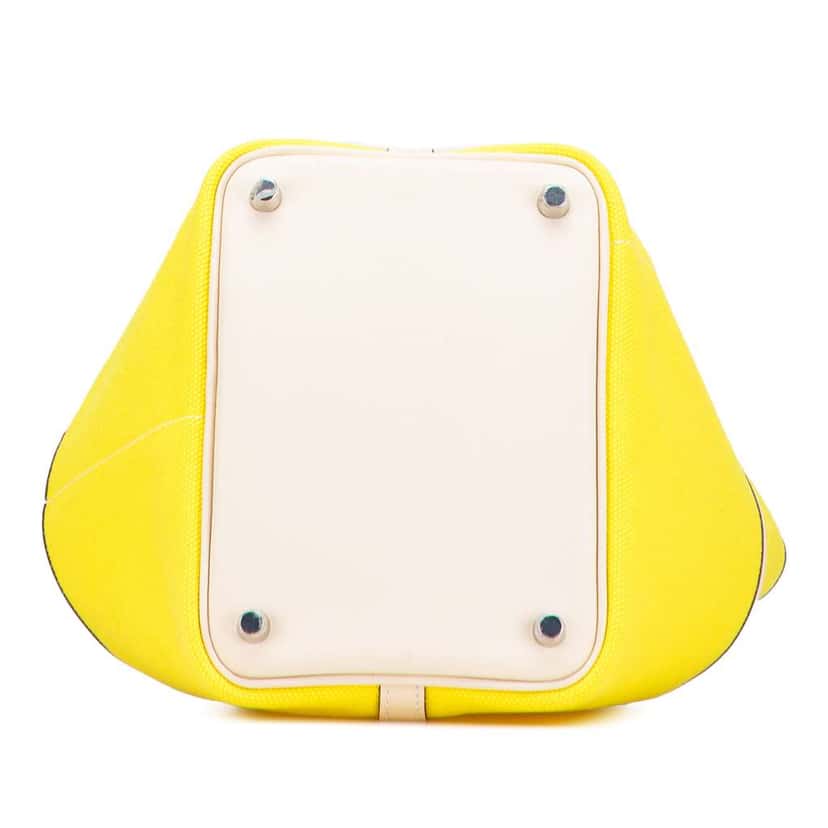 Hermès Toile Goeland and Swift Cargo Picotin Lock 18 Yellow Canvas Good condition - Inside View