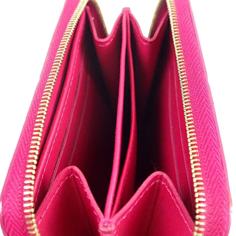 Louis Vuitton Monogram Vernis Ikat Zippy Coin Purse Pink Leather Good condition - Inside View