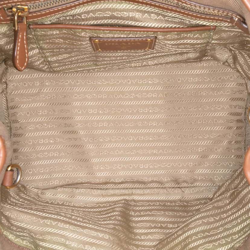 Prada Canvas Canapa Logo Satchel Brown Canvas Good condition - Model View