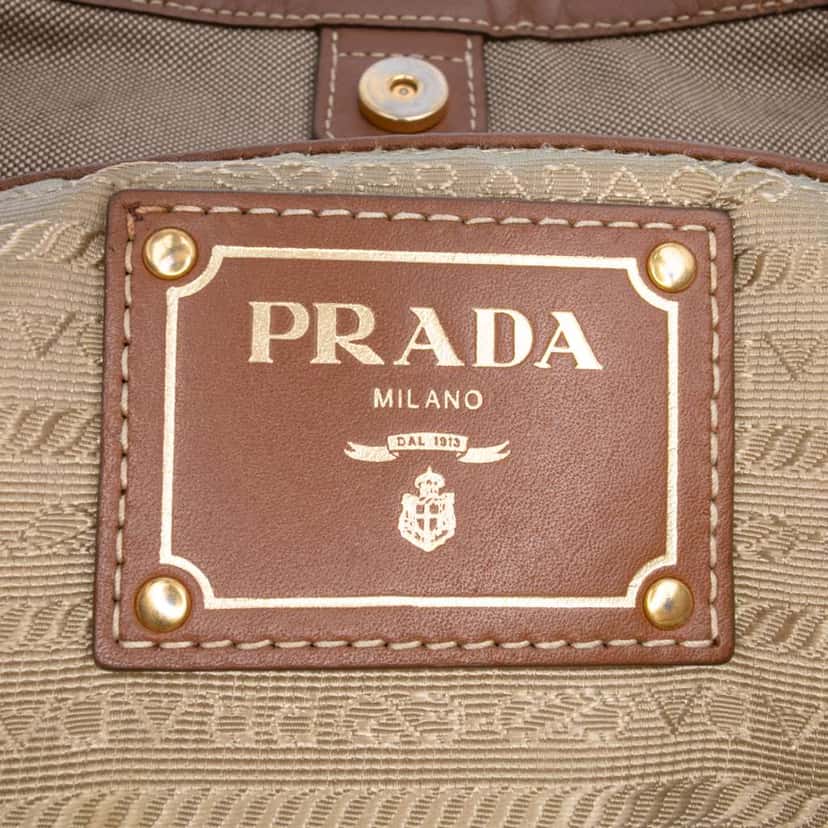 Prada Canvas Canapa Logo Satchel Brown Canvas Good condition - Box View