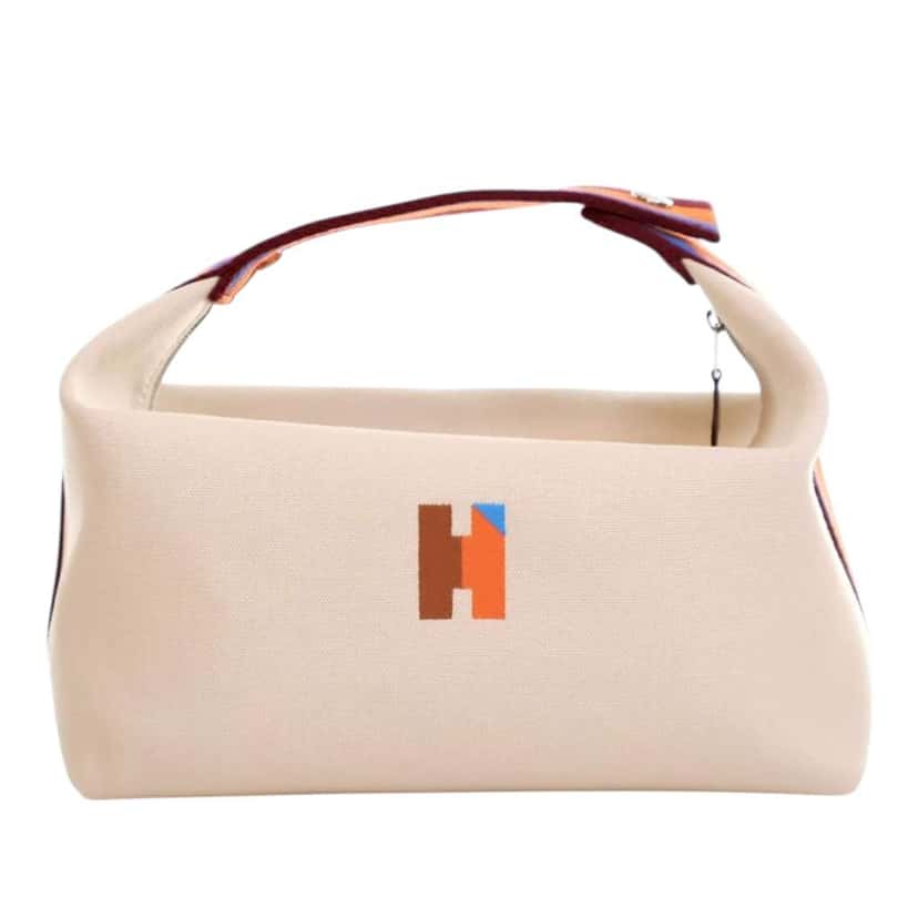 Hermès Large Canvas Bride A Brac H Pavillon Case Brown Canvas Good condition - Front View