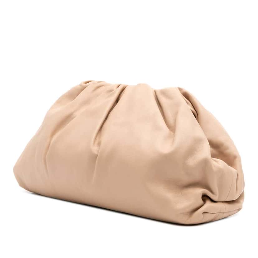 Bottega Veneta Lambskin The Pouch Brown Leather Good condition - Back View