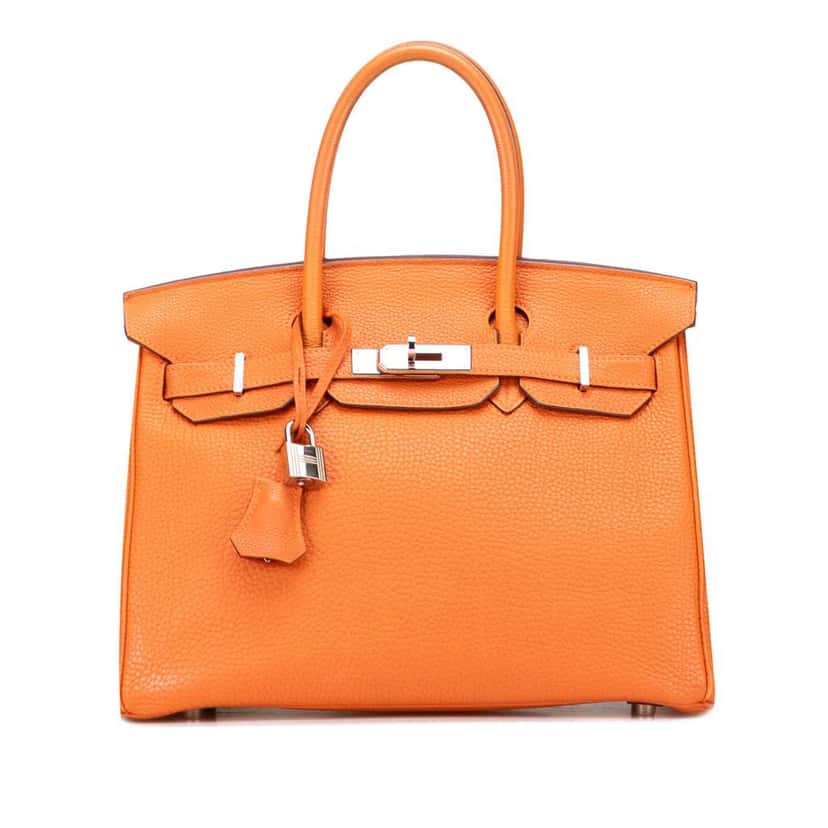 Hermès Togo Birkin Retourne 30 Orange Leather Good condition - Front View