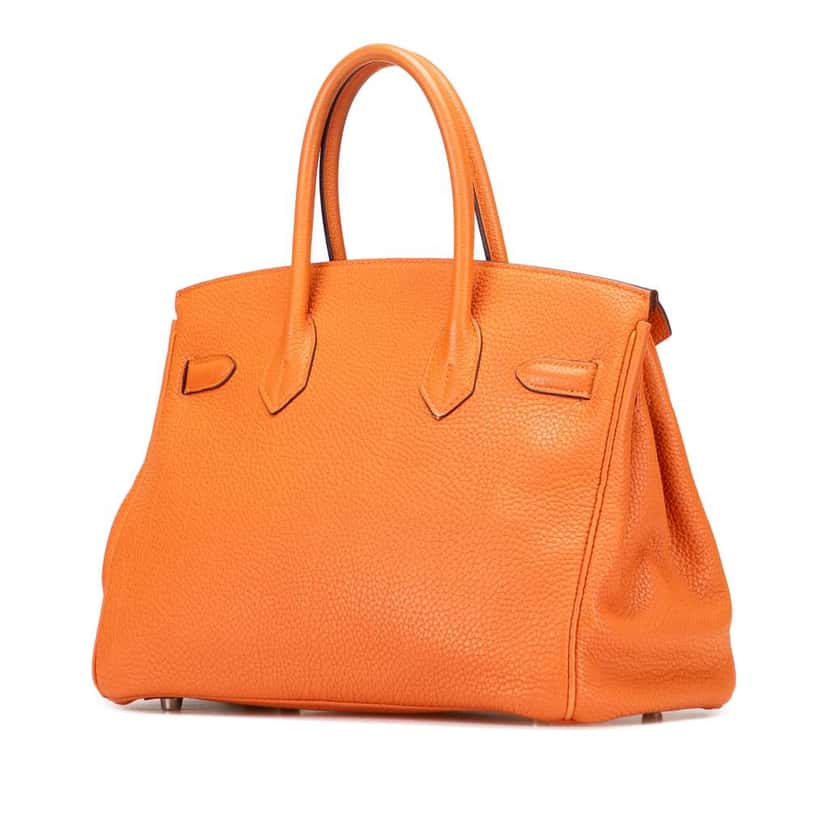 Hermès Togo Birkin Retourne 30 Orange Leather Good condition - Back View