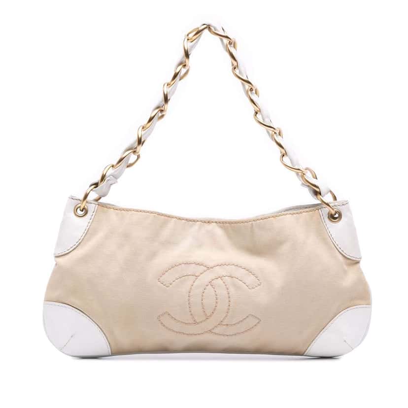 Chanel Canvas Olsen Shoulder Bag Brown Canvas Good condition - Front View