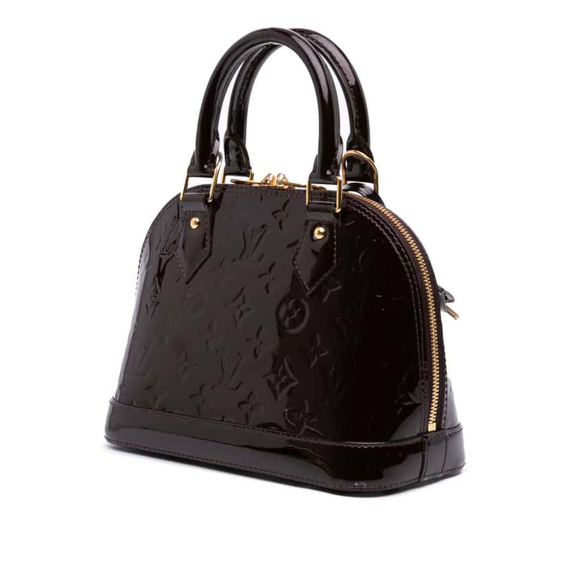 Louis Vuitton Monogram Vernis Flower Alma BB Purple Leather Good condition - Back View