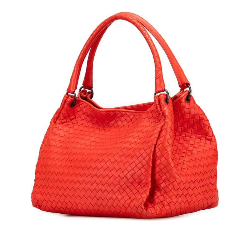 Bottega Veneta Nappa Intrecciato Parachute Tote Red Leather Good condition - Back View