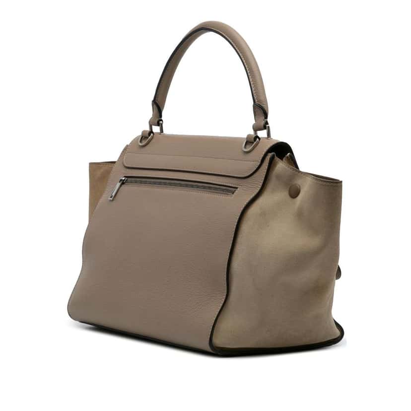 Celine Medium Leather Trapeze Satchel Brown Leather Good condition - Back View