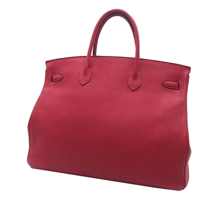 Hermès Togo Birkin Retourne 40 Red Leather Good condition - Back View