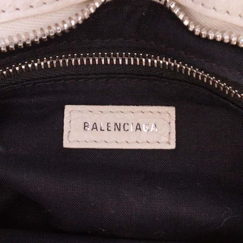 Balenciaga Mini Lambskin Motocross Classic City Satchel White Leather Good condition - Box View