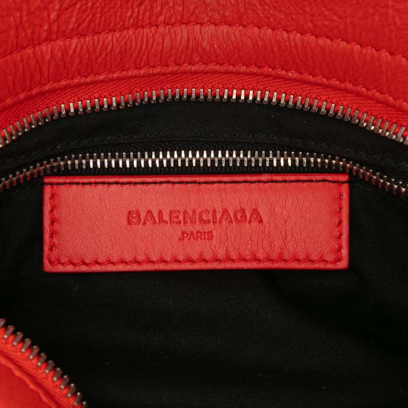 Balenciaga Mini Matte Goatskin Motocross Rubber Covered Classic City Satchel Red Leather Good condition - Box View