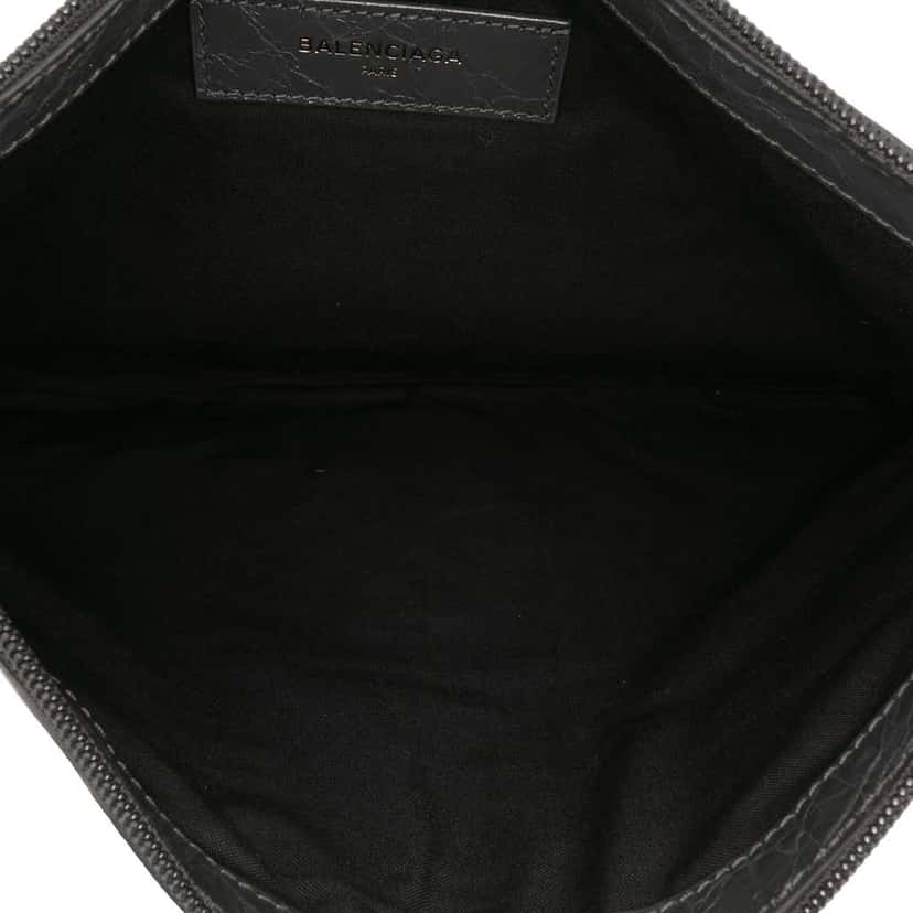 Balenciaga Lambskin Motocross Classic Clip Clutch Green Leather Good condition - Model View