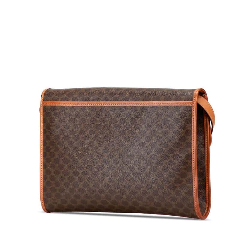 Celine Macadam Coated Canvas Crossbody Brown Canvas Good condition - Back View