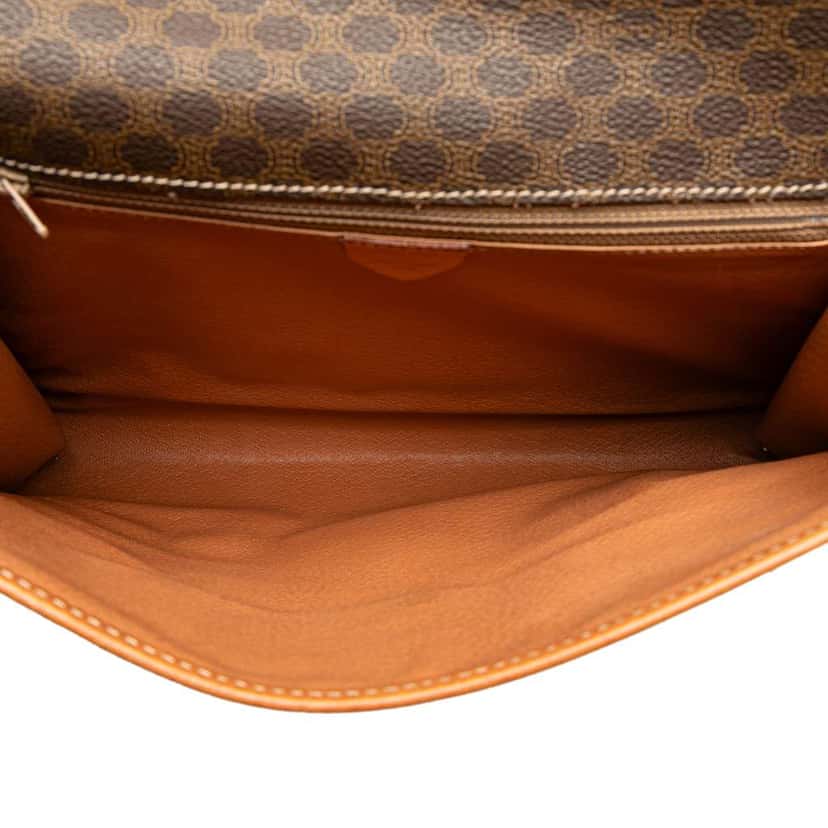 Celine Macadam Coated Canvas Crossbody Brown Canvas Good condition - Model View