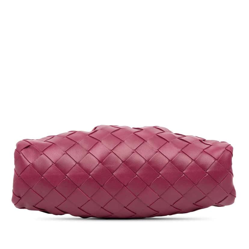 Bottega Veneta Nappa Intrecciato The Mini Pouch Crossbody Pink Leather Good condition - Inside View