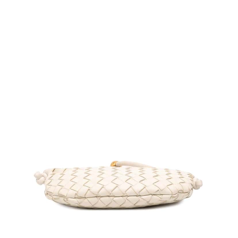 Bottega Veneta Small Lambskin Intrecciato Turn Pouch White Leather Good condition - Inside View
