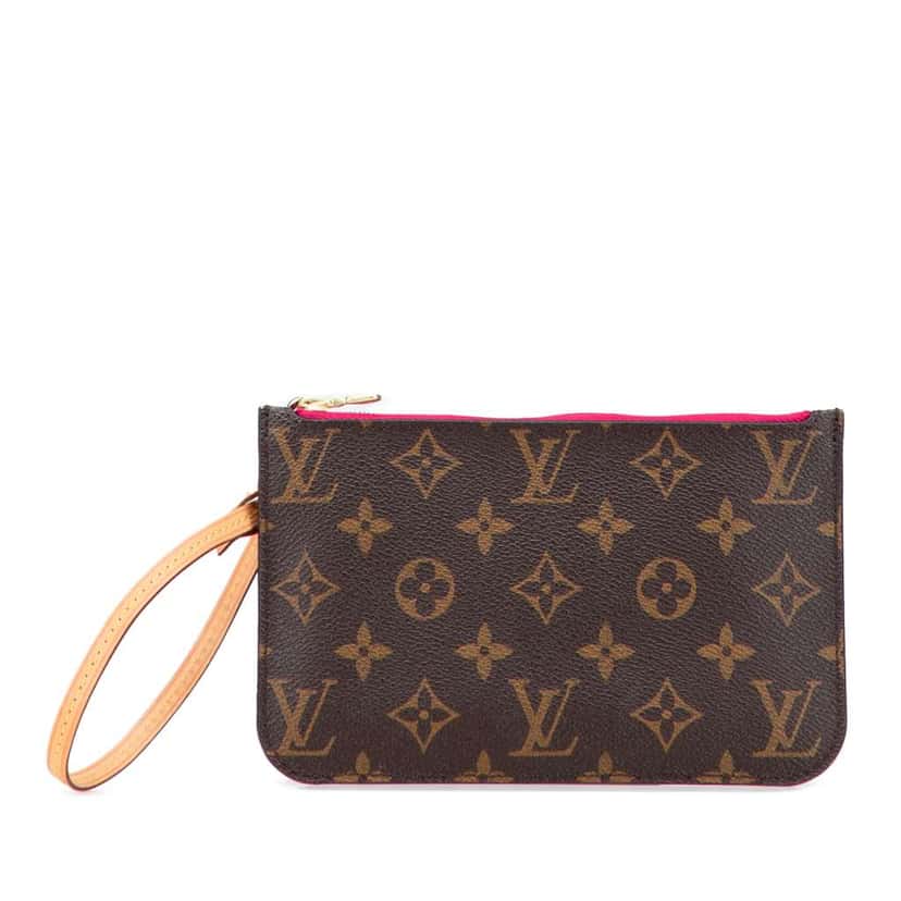 Louis Vuitton Monogram Neverfull Pouch Brown Canvas Good condition - Front View