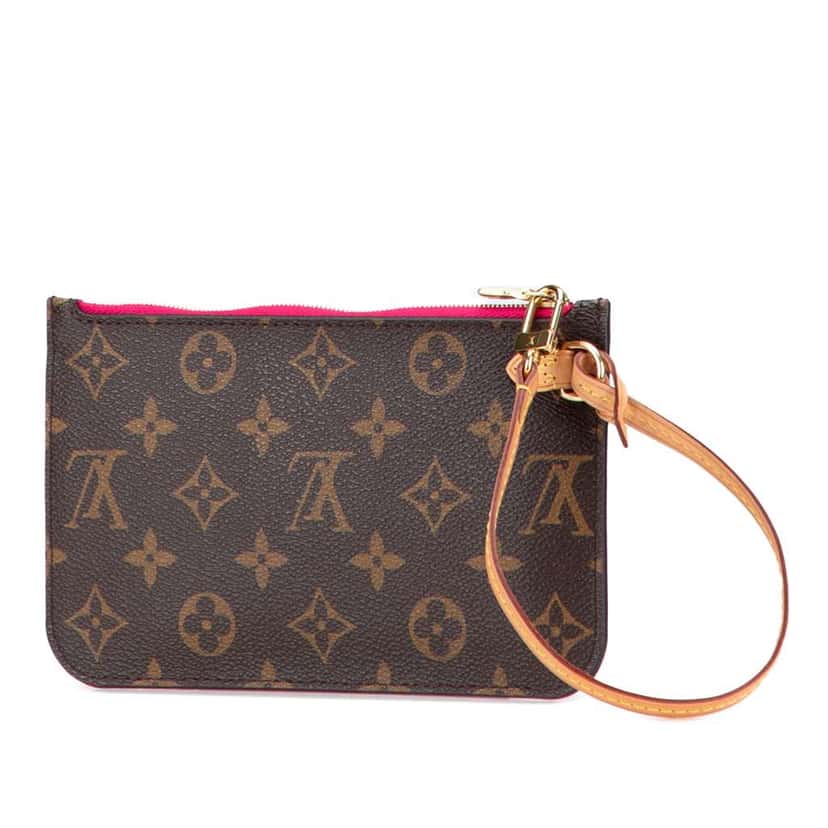 Louis Vuitton Monogram Neverfull Pouch Brown Canvas Good condition - Back View