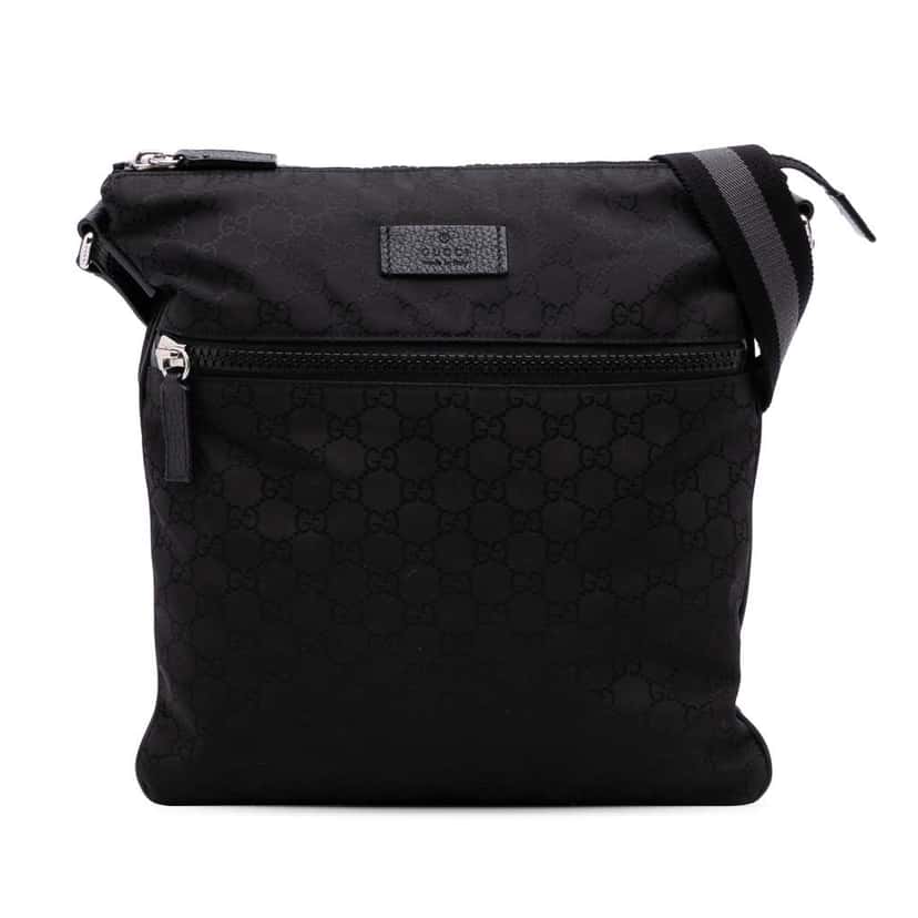 Gucci GG NylonWeb Crossbody Black Good condition - Front View