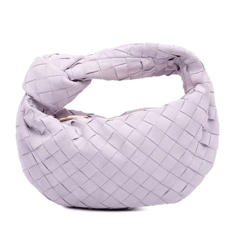 Bottega Veneta Mini Suede Intrecciato Jodie Purple Leather Good condition - Front View