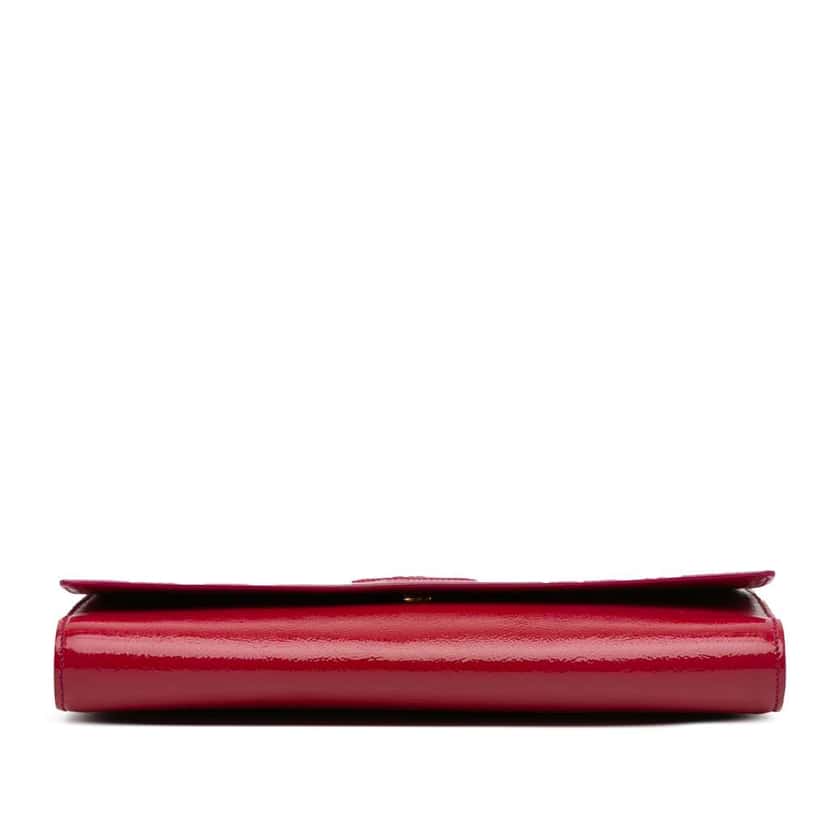 Saint Laurent Large Textured Patent Belle De Jour Clutch Pink Leather Good condition - Inside View