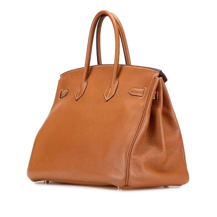 Hermès Clemence Birkin Retourne 35 Brown Leather Good condition - Back View