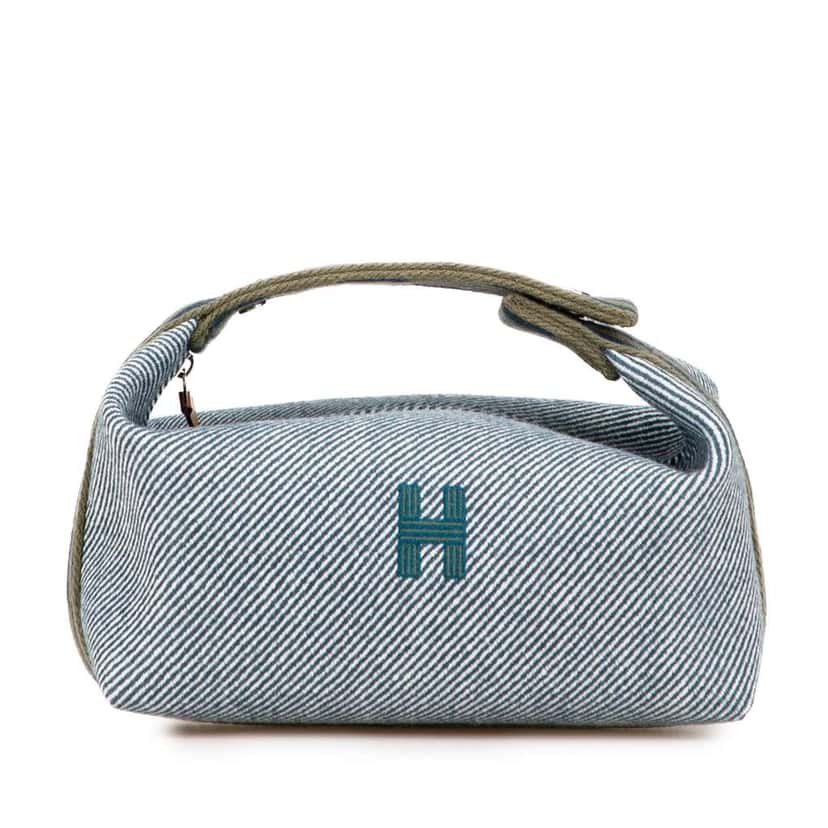 Hermès Small Wool Bride A Brac H Natte Case Blue Wool Good condition - Front View