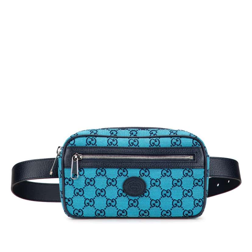 Gucci GG Canvas Belt Bag Blue Canvas Good condition - Front View