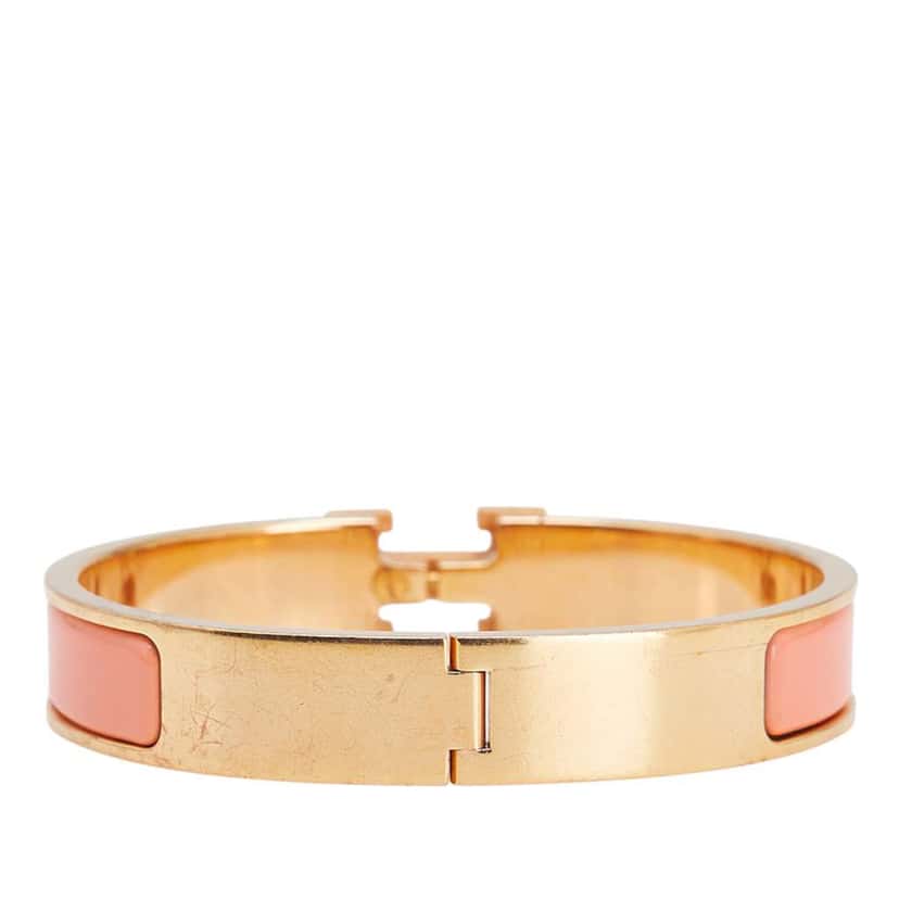 Hermès Narrow Enamel Clic H Bracelet PM Orange Good condition - Inside View