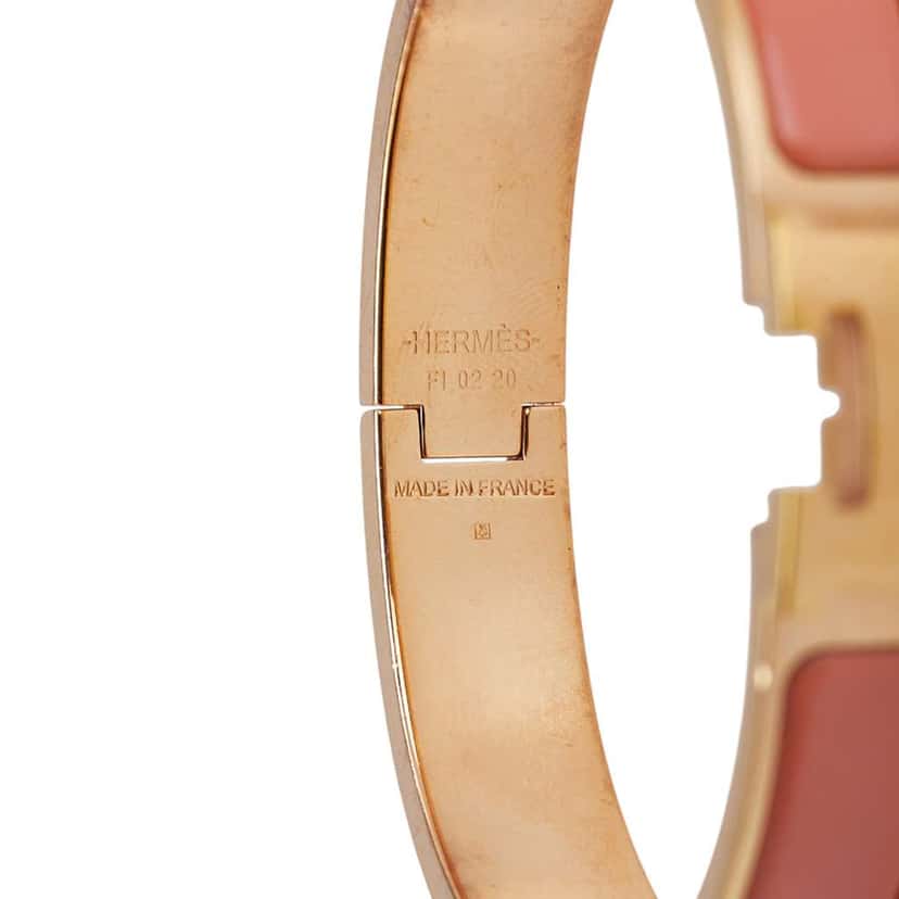 Hermès Narrow Enamel Clic H Bracelet PM Orange Good condition - Model View