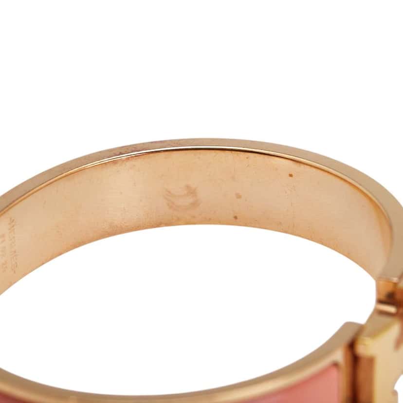 Hermès Narrow Enamel Clic H Bracelet PM Orange Good condition - Box View