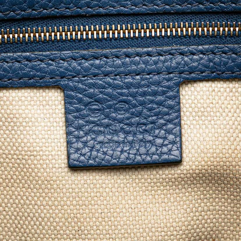 Gucci Medium Leather Soho Chain Tote Blue Leather Good condition - Box View
