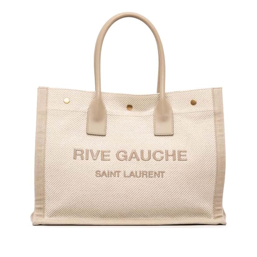 Saint Laurent Small Canvas Rive Gauche Tote Brown Canvas Good condition - Front View