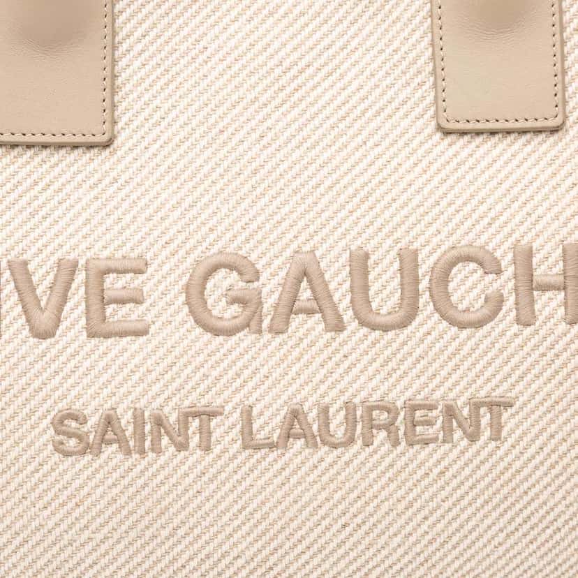 Saint Laurent Small Canvas Rive Gauche Tote Brown Canvas Good condition - Box View