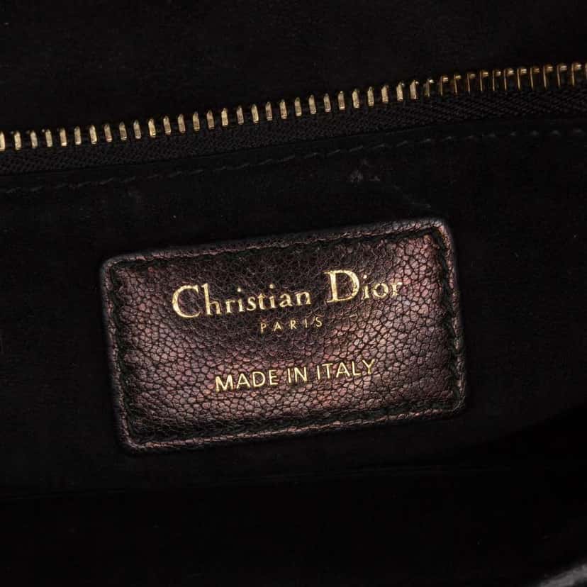 Dior Medium Grained Calfskin Cannage Supple Lady Dior Black Leather Good condition - Box View