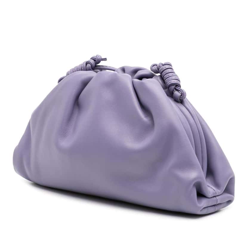 Bottega Veneta Lambskin The Mini Pouch Crossbody Purple Leather Very good condition - Back View