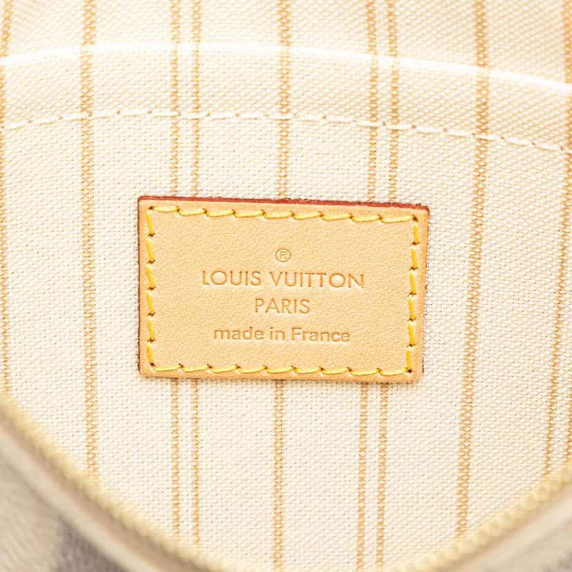 Louis Vuitton Damier Azur Neverfull MM Pouch White Canvas Good condition - Box View